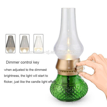 Christmas Classic Led Style Retro Kerosene Lamp Plastic Vintage Lamps Bulb USB Power Supply Charging Battery Blowing Sensor